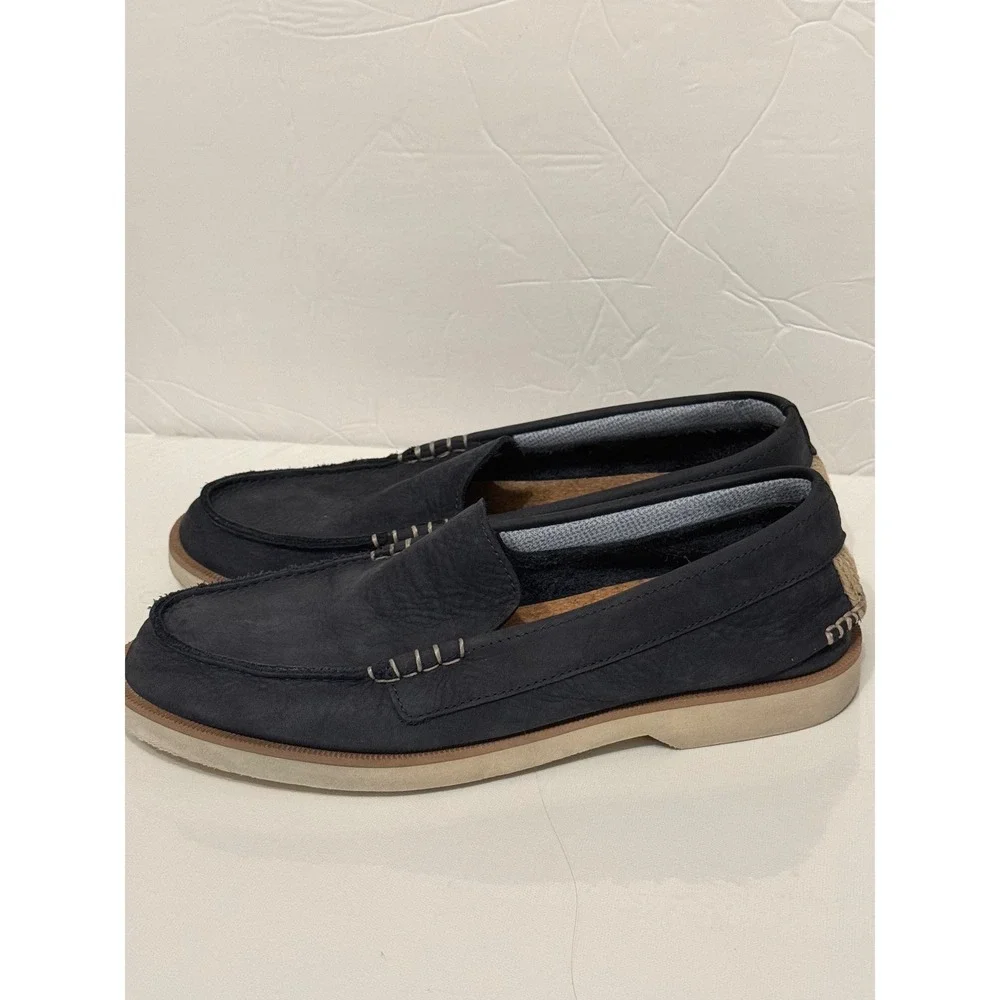 Sperry Top-Sider Mens Bahama II Navy Leather Boat Shoes Loafers STS25570 Size 10